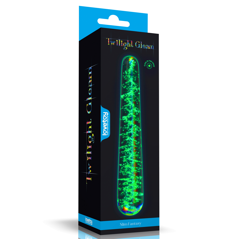 Glow In The Dark Twilight Gleam Glass Dildo Slim Fantasy