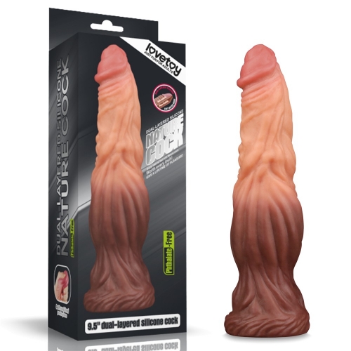 9.5" Dual layered Platinum Silicone Cock