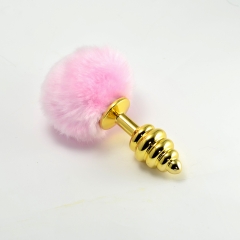 Spiral Pompon Metal Plug (Gold)