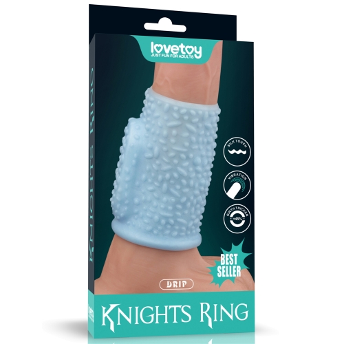 Vibrating Drip Knights Ring (Blue)