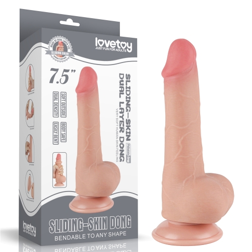 7.5'' Sliding Skin Dual Layer Dong Flesh