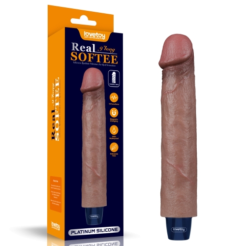 9'' REAL SOFTEE Rechargeable Silicone Vibrating Dildo