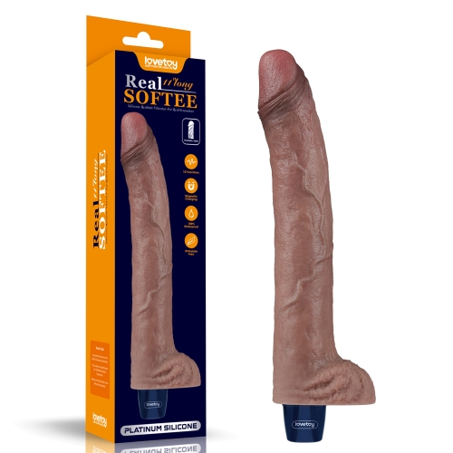 11'' REAL SOFTEE Rechargeable Silicone Vibrating Dildo