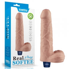 9'' REAL SOFTEE Rechargeable Vibrating Dildo(Flesh)