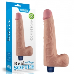 10'' REAL SOFTEE Rechargeable Vibrating Dildo(Flesh)