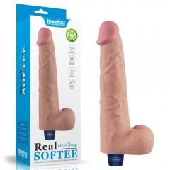 10.5'' REAL SOFTEE Rechargeable Vibrating Dildo(Flesh)