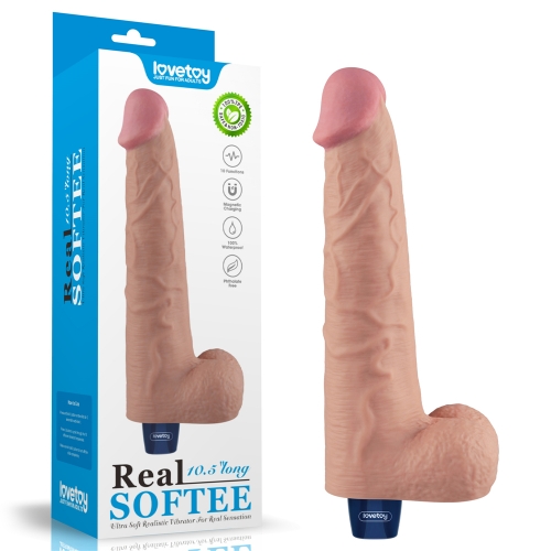 10.5'' REAL SOFTEE Rechargeable Vibrating Dildo(Flesh)