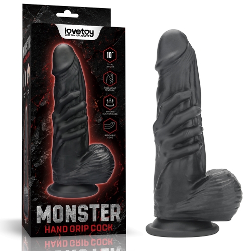 10" Monster Bendable Hand Grip Cock (Black)