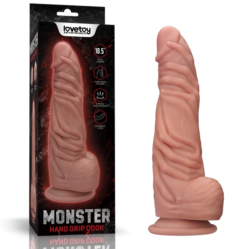 10.5" Monster Bendable Hand Grip Cock (Flesh)