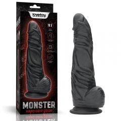 10.5" Monster Bendable Hand Grip Cock (Black)